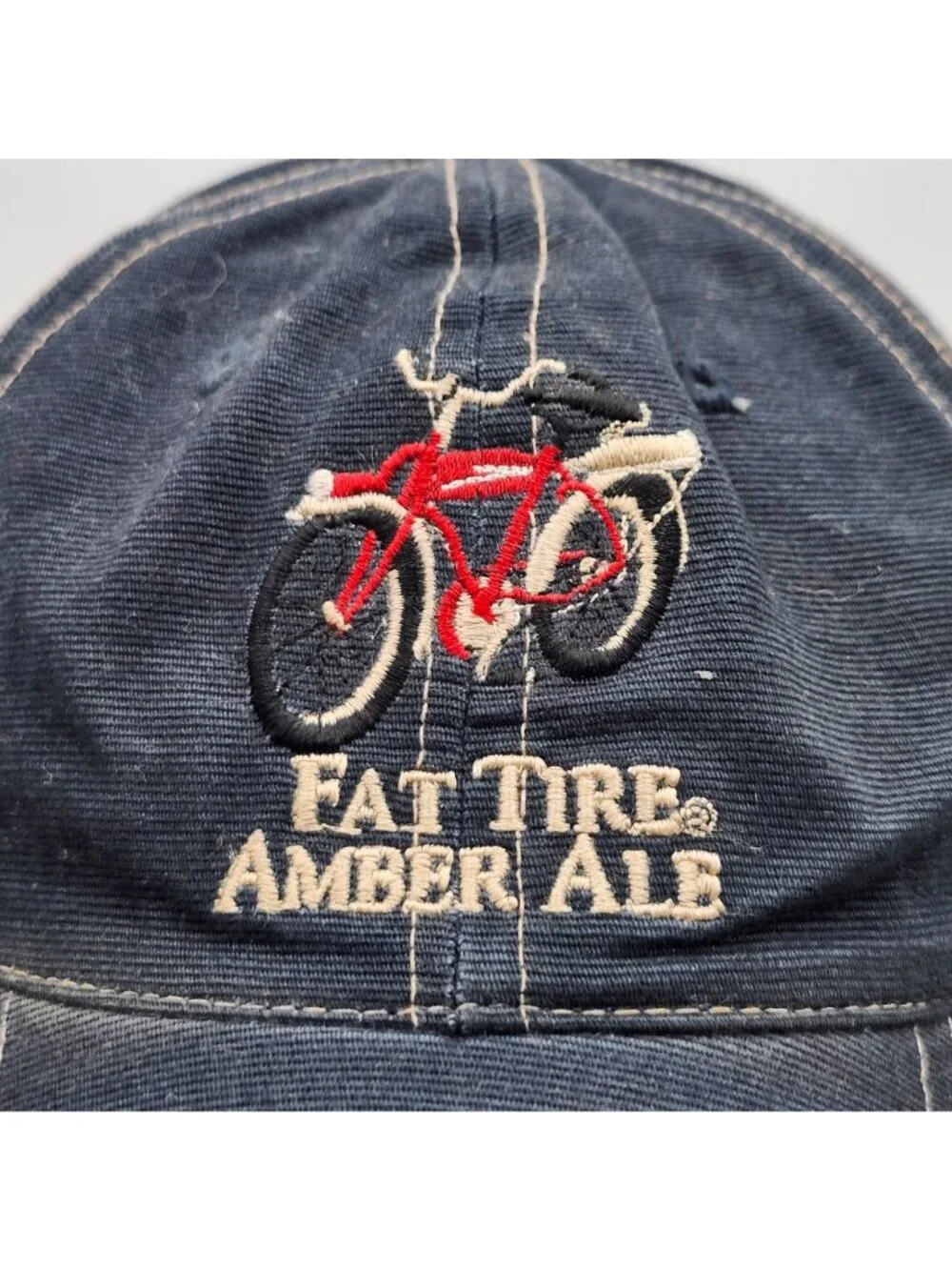Fat Tire Amber Ale Embroidered Baseball Cap New Belgium Brewing Co Navy Blue